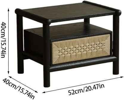 Chinese Style Bedside Nightstand 🛏️✨ Storage Drawer Table