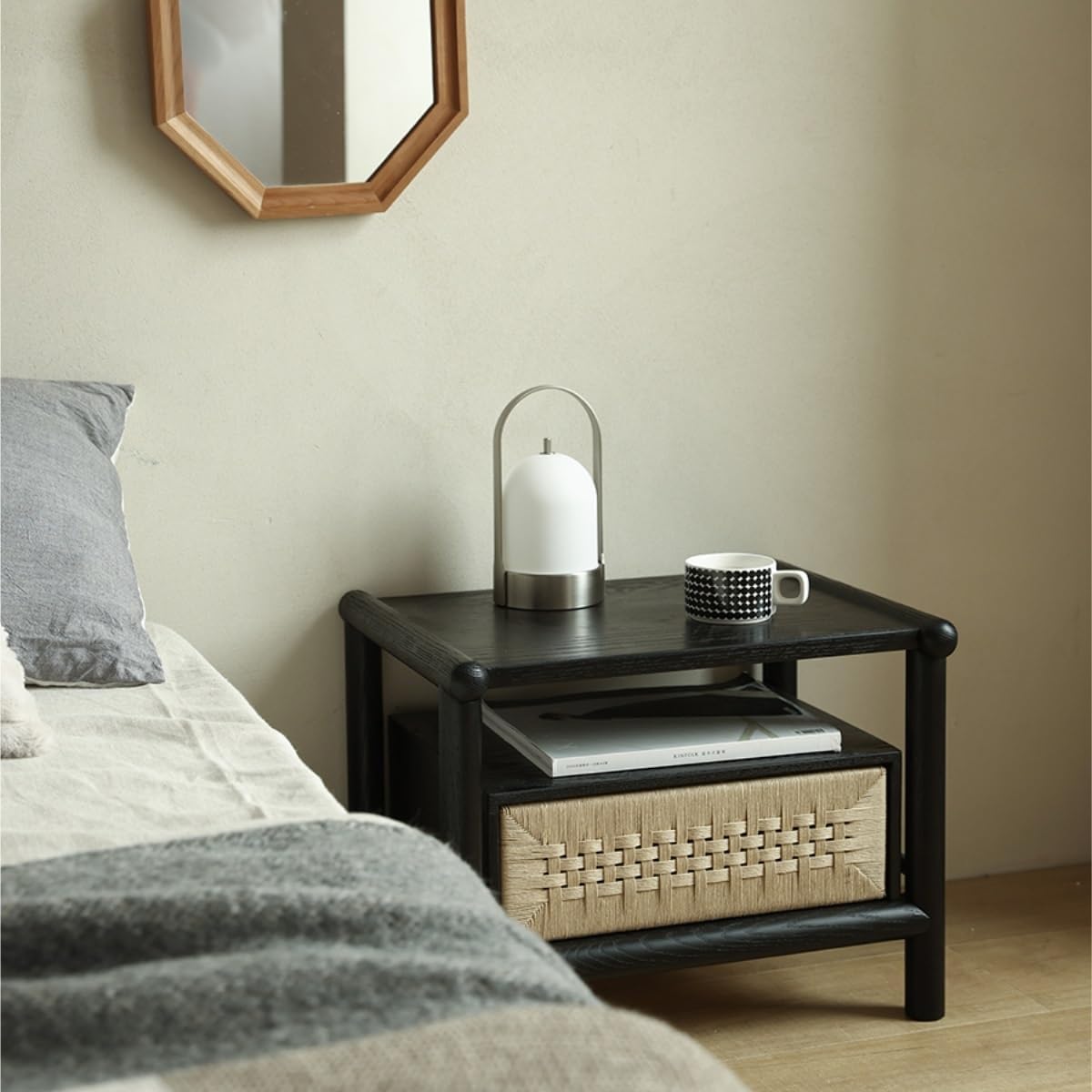 Chinese Style Bedside Nightstand 🛏️✨ Storage Drawer Table