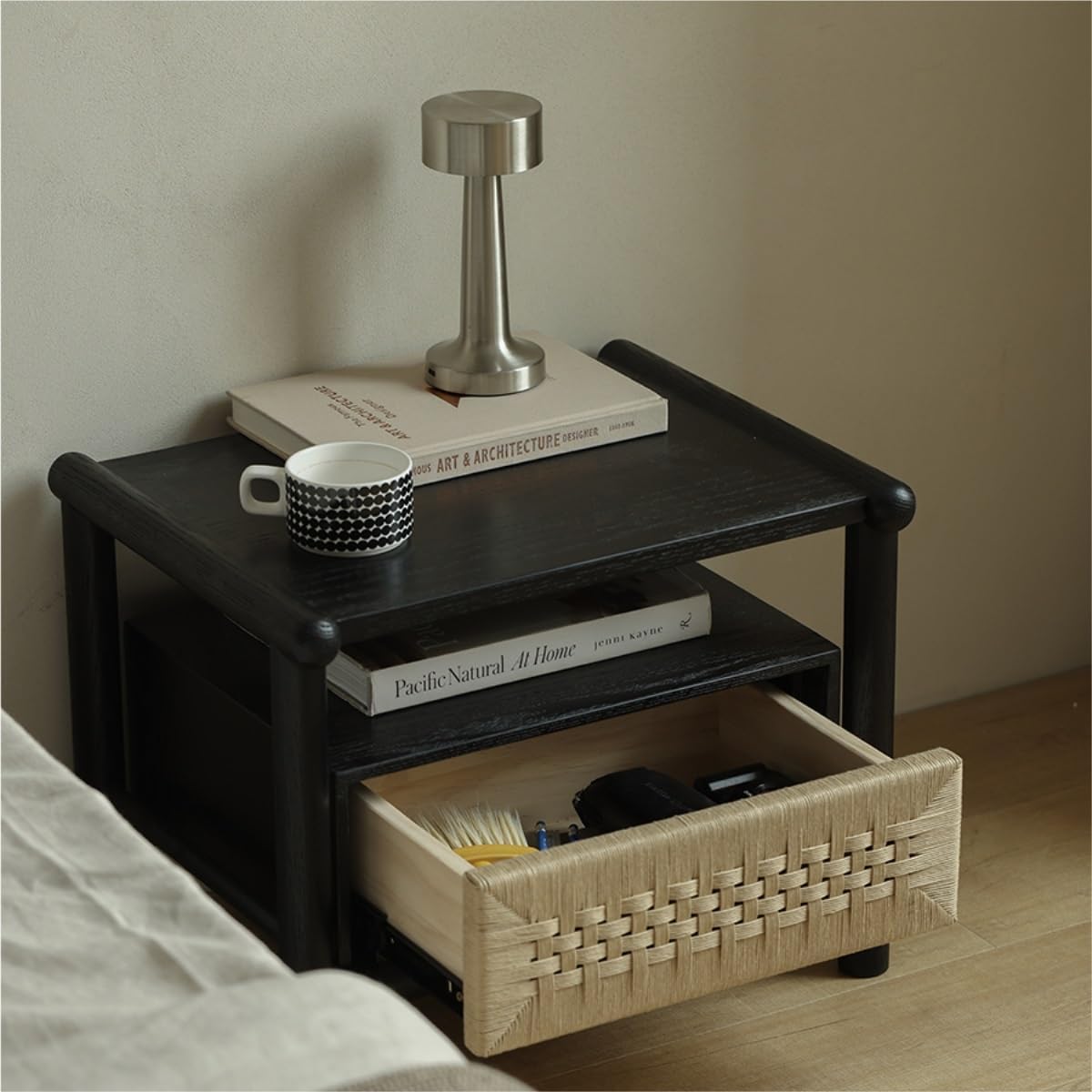 Chinese Style Bedside Nightstand 🛏️✨ Storage Drawer Table