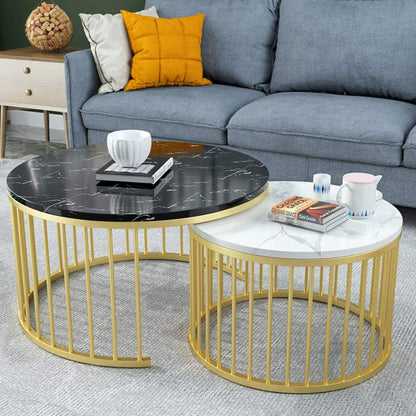 Marble Nesting Coffee Tables ☕✨ Modern Living Room Set