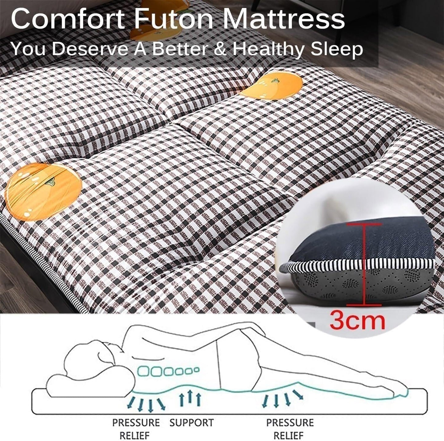Japanese Floor Mattress Futon 🛏️✨ Foldable & Breathable